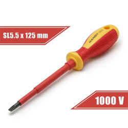 HANDY Handy Csavarhúzó - 10563 (lapos, 5, 5, 125mm, 1000V-ig szigetelt, mágneses fej) (SZEGLO10563)