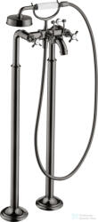 Hansgrohe AXOR MONTREUX szabadon álló kádtöltő csaptelep zuhanyszettel, polírozott fekete króm 16547330 (16547330)