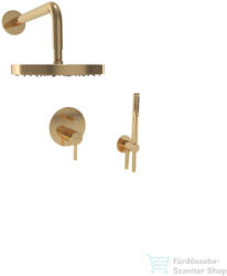 Bugnatese Kobuk falsík alatti komplett zuhanyrendszer 22, 5 cm-es esőztetővel, belső egységgel, zuhanyszettel, sárgaréz 2274ON (2274ON)