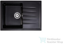 LunArt Judo 68x49, 5 cm-es öntött gránit mosogató medence szifon nélkül, Midnight black 5999861632268 (5999861632268)