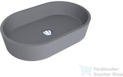 LunArt Melody 55x35, 1 cm-es beépíthető öntöttmárvány mosdó csaplyuk és túlfolyó nélkül, szürke kvarc 5999123004888 (5999123004888)