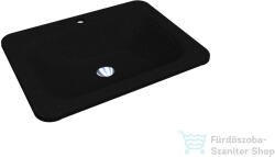 LunArt Clark 61, 4x45, 6 cm-es beépíthető öntöttmárvány mosdó túlfolyó nélkül, fekete kvarc 5999123001627 (5999123001627)