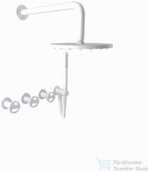 Bugnatese MILLENOVECINQUANTA falsík alatti zuhanyrendszer 22, 5 cm-es esőztetővel, belső egységgel, zuhanyszettel, matt fehér 4527BI (4527BI)