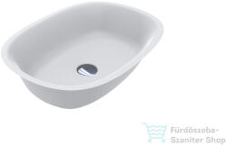 LunArt Freddie 54x39 cm-es pultra ültethető öntöttmárvány mosdó csaplyuk és túlfolyó nélkül, matt fehér 5999123006486 (5999123006486)