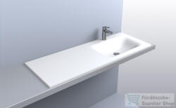 LunArt Timo 1200 R 120x45 cm-es beépíthető öntöttmárvány mosdó túlfolyó nélkül, fényes fehér 5999123006820 (5999123006820)