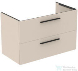 Ideal Standard I. Life B 100x50, 5 cm-es 2 fiókos fali szekrény mosdó és fogantyú nélkül, Sand beige matt T5276NF (T5276NF)