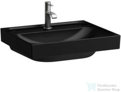 Laufen MEDA 55x46 cm-es falra/bútorra szerelhető csiszolt aljú mosdó, túlfolyó nélkül, matt fekete H8161127161111 (H8161127161111)