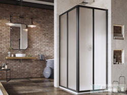 RAVAK SUPERNOVA SRV2+SRV2 100x100 cm-es tolóajtós, sarokbelépős zuhanykabin, fekete/grape 14VA03O2ZGSET100100 (14VA03O2ZGSET100100)