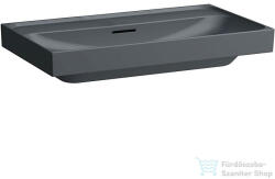 Laufen MEDA 80x46 cm-es falra/bútorra szerelhető csiszolt aljú mosdó csaplyuk nélkül, matt grafit H8161177581091 (H8161177581091)