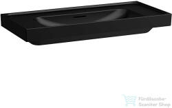 Laufen MEDA 100x46 cm-es falra/bútorra szerelhető, csiszolt aljú mosdó csaplyuk nélkül, matt fekete H8161197161091 (H8161197161091)