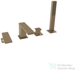 Bugnatese Atelier 4 üléses kádtöltő csaptelep zuhanyszettel, matt bronz 9455BO (9455BO)