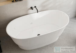 LunArt Lucy 160x81 cm-es szabadon álló öntöttmárvány kád szifon nélkül, fényes fehér 5999123011275 (5999123011275)