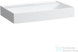 Laufen Kartell By Laufen 80x46 cm-es csiszolt aljú mosdó csaplyuk és túlfolyó nélkül, matt fehér H8163367571121 (H8163367571121)