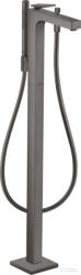 Hansgrohe AXOR CITTERIO szabadon álló kádtöltő csaptelep rombuszmetszéses fogantyúval, szálcsiszolt fekete króm 39471340 (39471340)
