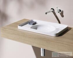 Laufen Val SaphirKeramik 55x36 cm-es beültethető mosdó csaplyuk és túlfolyó nélkül, LCC bevonattal, fehér H8172814001121 (H8172814001121)