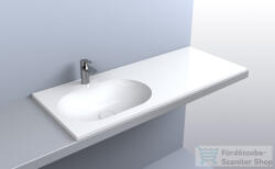 LunArt Kinsley L 120x50 cm-es beépíthető öntöttmárvány mosdó túlfolyó nélkül, fényes fehér 5999123011411 (5999123011411)