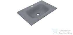 LunArt Timo 700 70x45 cm-es beépíthető öntöttmárvány mosdó túlfolyó nélkül, szürke kvarc 5999123006660 (5999123006660)