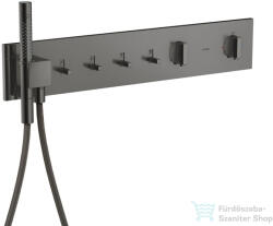 Hansgrohe AXOR SHOWERCOMPOSITION 4 utas termosztátos falsík alatti kád /zuhany csaptelep, polírozott fekete króm 12573330 (12573330)