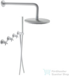 Bugnatese RODOS falsík alatti zuhanyrendszer 22, 5 cm-es esőztetővel, belső egységgel, zuhanyszettel, matt fehér 7327BI (7327BI)