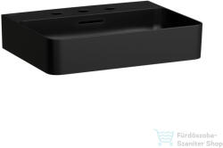Laufen Val SaphirKeramik 55x42 cm-es mosdó 3 csaplyukkal, matt fekete H8102827161081 (H8102827161081)