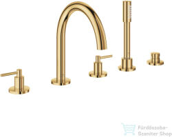 GROHE ATRIO 5 üléses kádtöltő csaptelep zuhanyszettel, alaptest nélkül, Cool Sunrise 29407GL0 (29407GL0)