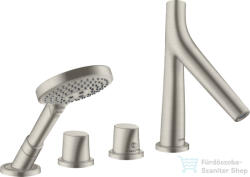 Hansgrohe AXOR Starck Organic 4 üléses, termosztátos kádtöltő csaptelep, rozsdamentes acél hatású 12426800 (12426800)