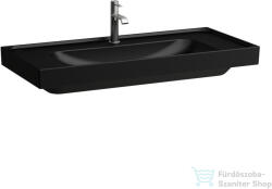 Laufen MEDA 100x46 cm-es falra/bútorra szerelhető, csiszolt aljú mosdó túlfolyó nélkül, matt fekete H8161197161111 (H8161197161111)