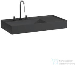 Laufen Kartell By Laufen 90x46 cm-es csiszolt aljú mosdó 3 csaplyukkal, Graphite matt H8183387581581 (H8183387581581)