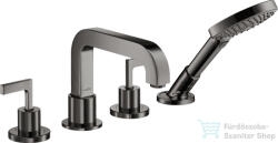 Hansgrohe AXÍOR CITTERIO 4 üléses kádtöltő csaptelep zuhanyszettel, polírozott fekete króm 39446330 (39446330)