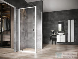 RAVAK NEXTY NDOP1+NPSS 80x80 cm-es nyílóajtós zuhanykabin fix oldalfallal, fehér/króm/transparent 03O40100Z1SET80NPSS80 (03O40100Z1SET80NPSS80)