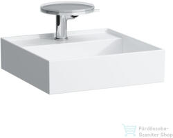 Laufen Kartell By Laufen 46x46 cm-es csiszolt aljú mosdó rejtett túlfolyóval, LCC Active bevonattal, fehér H818331A001111 (H818331A001111)