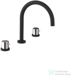 SAPHO ULTRASAN három üléses mosdó csaptelep, matt fekete-króm (UT017VBC) (UT017VBC)