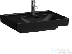 Laufen MEDA 60x46 cm-es csiszolt aljú mosdó bal oldali polccal, matt fekete H8181127161041 (H8181127161041)