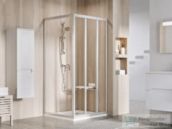 RAVAK SUPERNOVA ASDP3+APSS 80x75 cm-es tolóajtós zuhanykabin fix oldalfallal, szatén/transparent 00V40UR2Z1SET80APSS75 (00V40UR2Z1SET80APSS75)