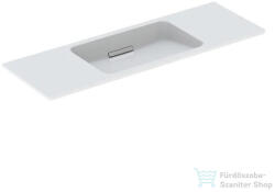 Geberit ONE 120x40 cm-es mosdó csaplyuk-és túlfolyó nélkül, KeraTect mázzal, fényes króm takarólappal, fehér 500.392. 01.1 (500392011)