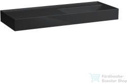 Laufen Kartell By Laufen 120x46 cm-es csaplyuk nélküli mosdó, speciálisan fedett lefolyóval, Fényes fekete H8133330201121 (H8133330201121)