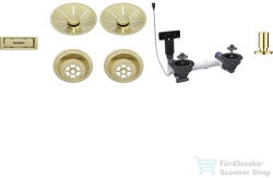 BLANCO Le és túlfolyó készlet 2X3, 5" InFino lefolyó-távműködtetővel, satin gold 207443 (207443)