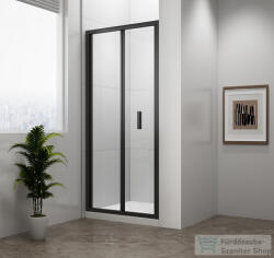 SAPHO POLYSAN EASY LINE BLACK harmónikaajtó, 800mm, matt fekete profil/transzparent üveg (EL1980B) (EL1980B) - furdoszoba-szaniter