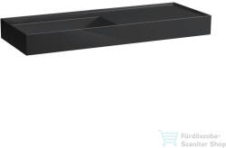 Laufen Kartell By Laufen 120x46 cm-es mosdó, jobb oldali polccal, csaplyuk nélkül, Fényes fekete H8133320201121 (H8133320201121)