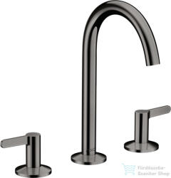 Hansgrohe AXOR ONE 170 3 üléses mosdó csaptelep, klik-klak leeresztővel, polírozott fekete króm 48050330 (48050330)