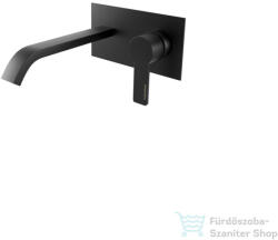 Bugnatese Morse fali mosdócsaptelep 19 cm-es kifolyóval, click-clack leeresztővel, belső egységgel, matt fekete 1047SCNE (1047SCNE)