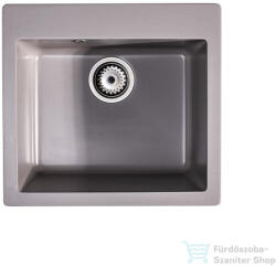 LunArt Lily 48, 5x44 cm-es öntött gránit mosogató medence szifon nélkül, Light grey 5999861632077 (5999861632077)