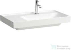 Laufen MEDA 80x46 cm-es falra/bútorra szerelhető mosdó túlfolyó nélkül, bal oldali pulttal, LCC bevonattal, fehér H8171154001111 (H8171154001111)