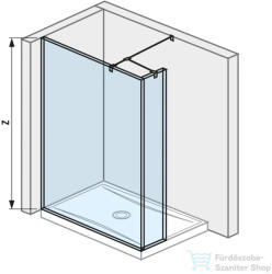 Jika PURE 140/20 cm-es zuhanyfal Jika Perla átlátszó üveggel, fényes ezüst profillal, H2674280026681 (H2674280026681)