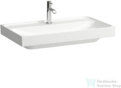Laufen MEDA 80x46 cm-es falra/bútorra szerelhető mosdó túlfolyó nélkül LCC bevonattal, fehér H8101174001111 (H8101174001111)