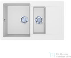 LunArt Theodore 78, 6x48, 9 cm-es öntött gránit mosogató medence gyümölcsmosóval, szifon nélkül, Pearl white 5999861632848 (5999861632848)