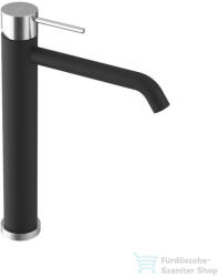 SAPHO ULTRASAN álló magasított mosdócsaptelep, hosszú kifolyócsővel, matt fekete-króm (UT007VBC) (UT007VBC)