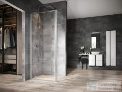 RAVAK NEXTY NDOP1+NPSS 90x80 cm-es nyílóajtós zuhanykabin fix oldalfallal, szatén/transparent 03O70U00Z1SET90NPSS80 (03O70U00Z1SET90NPSS80)