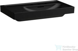 Laufen MEDA 80x46 cm-es falra/bútorra szerelhető mosdó 3 csaplyukkal, bal oldali pulttal, matt fekete H8171157161081 (H8171157161081)