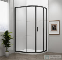 SAPHO POLYSAN EASY LINE BLACK íves zuhanykabin, 1000x800mm, matt fekete profil/transzparent üveg (EL2915B) (EL2915B) - furdoszoba-szaniter